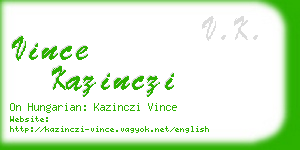 vince kazinczi business card